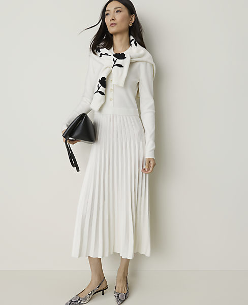Pleated Polo Midi Dress