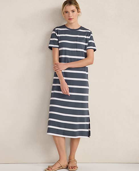 Haven Well Within Organic Cotton Interlock Striped Short Sleeve Dress