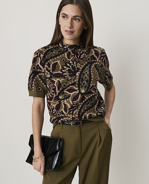 Paisley Jacquard Sweater Tee