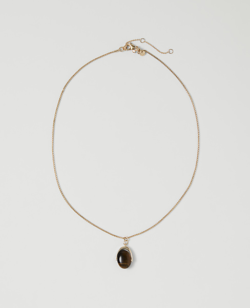 Ann Taylor Tortoise Pendant Necklace Goldtone Women's