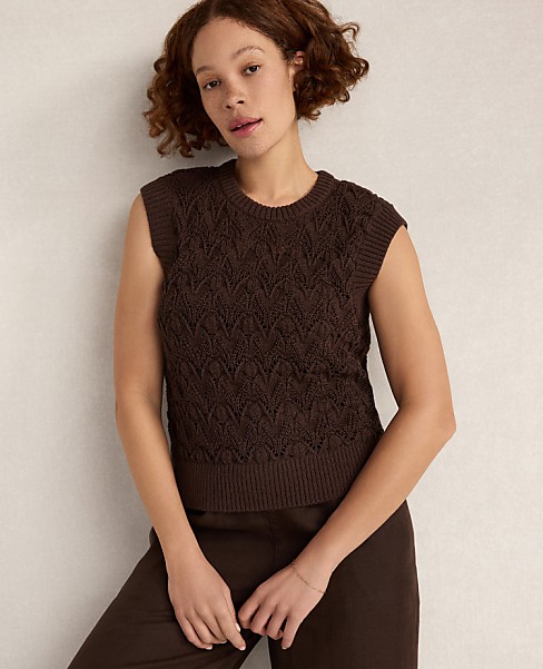 Haven Well Within Organic Cotton Chain Pointelle Sweater Vest