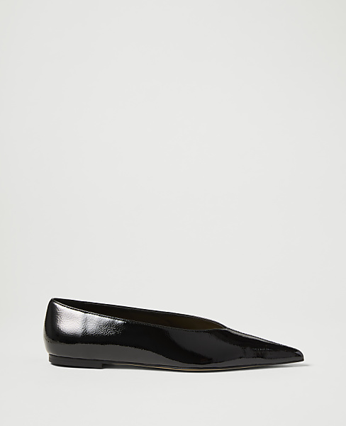 Textured Patent Leather Ballet Flat