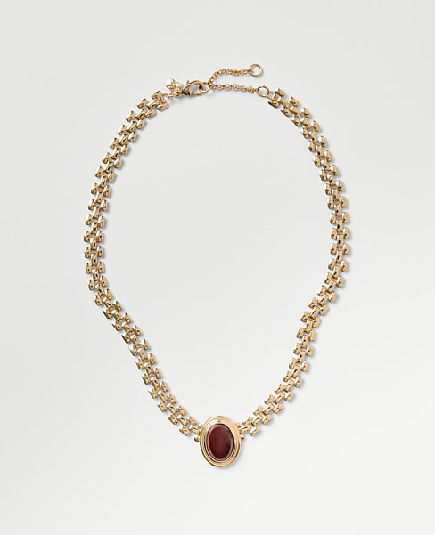 Oval Stone Necklace