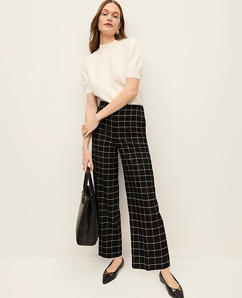 The Petite Grace Straight Pant in Windowpane