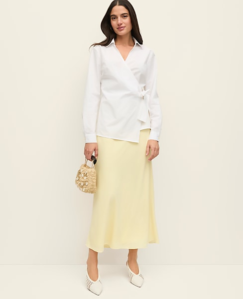 Satin Bias Midi Slip Skirt