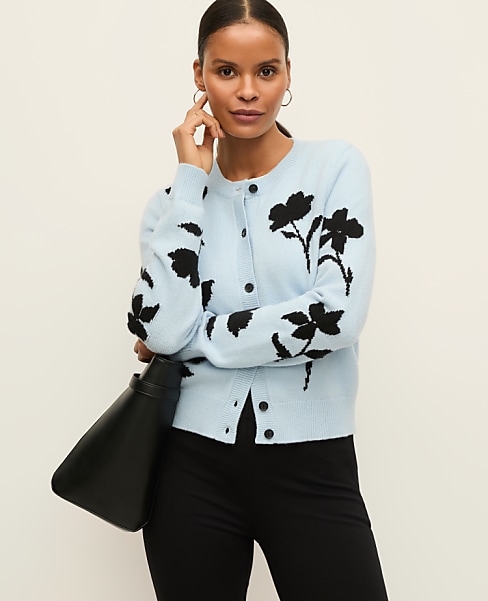 Petite Floral Jacquard Cardigan
