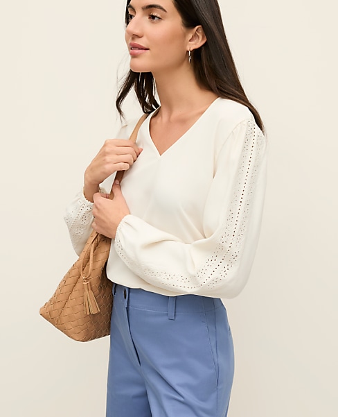 Mixed Media Embroidered Blouse