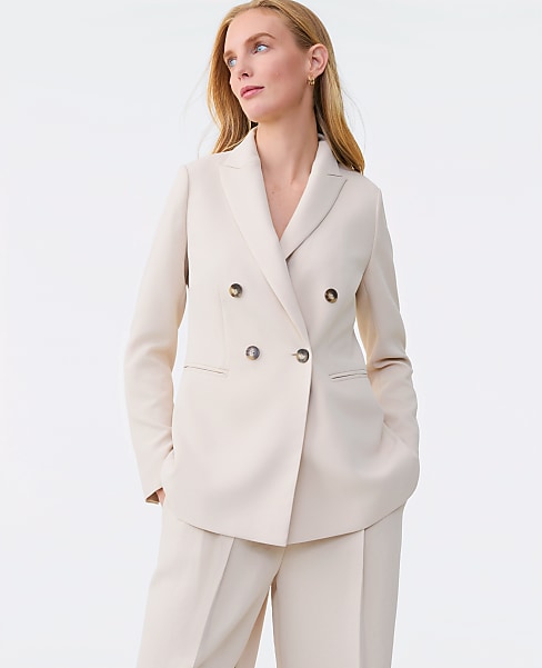 The Tailored Blazer in Textured Crepe