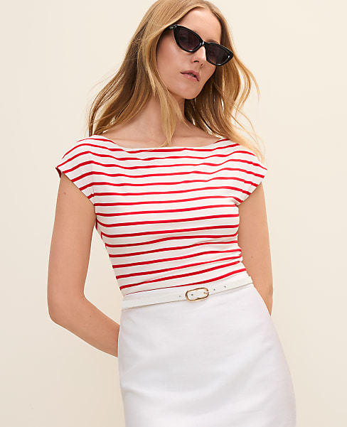 Striped Boatneck Top
