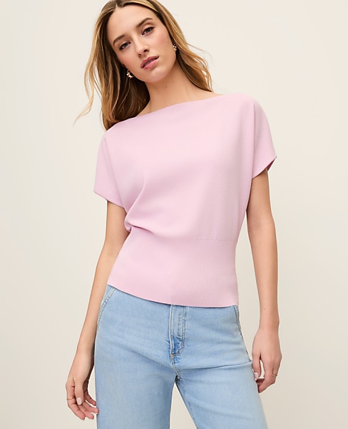 Petite Dolman Boatneck Sweater Top