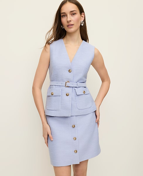 Belted Tweed Vest