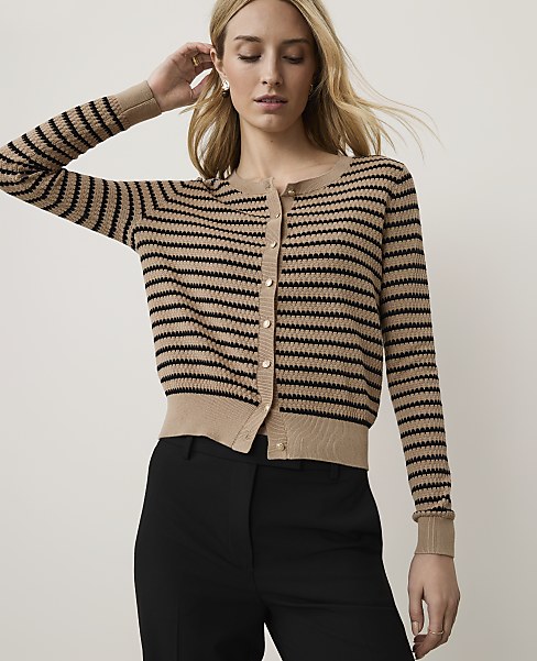 The Petite Striped Ann Cardigan