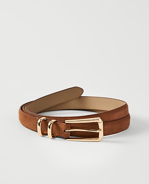 Suede Rectangle Buckle Belt