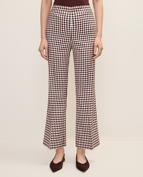 The Petite Gingham Side Zip Flare Pant — Curvy Fit