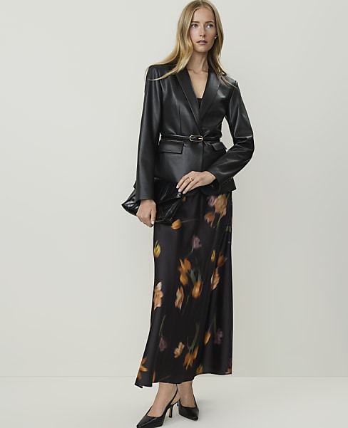 Floral Bias Flare Maxi Skirt