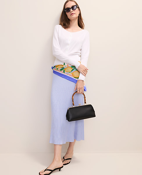 Petite Ribbed Midi Sweater Skirt