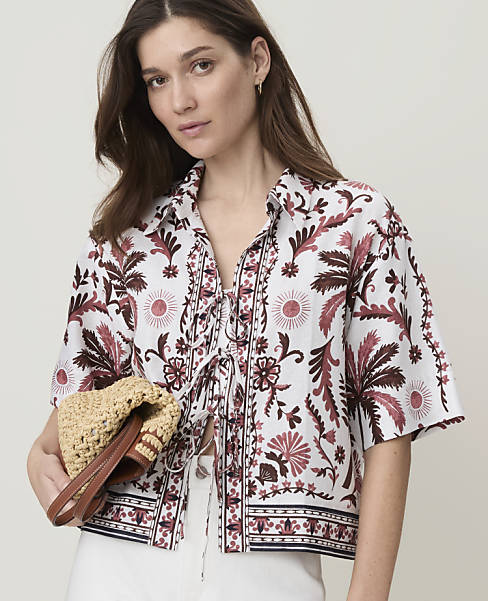 Weekend Triple Tie Top in Linen Blend