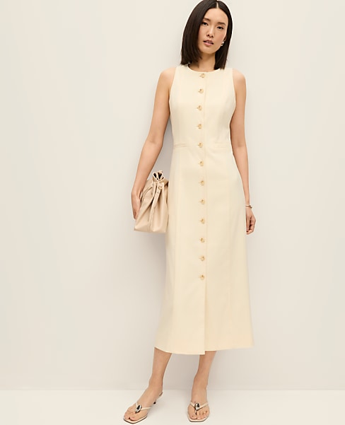 Petite Button Sheath Dress