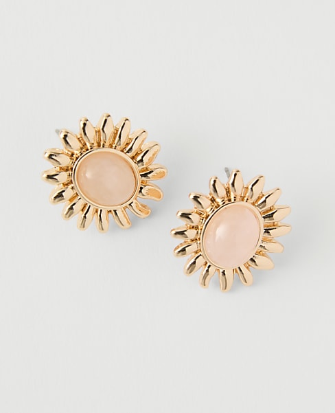 Sun Stone Stud Earrings