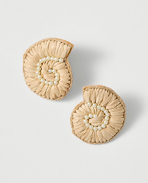 Threaded Conch Pearl Earrings