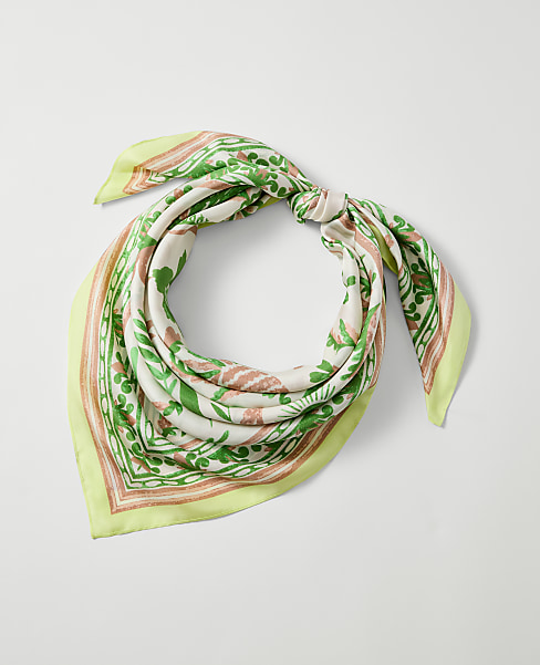 Palm Print Silk Scarf