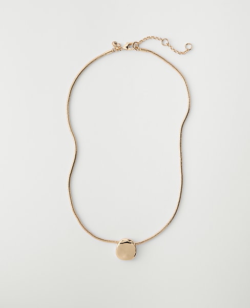 Metal Disc Pendant Necklace