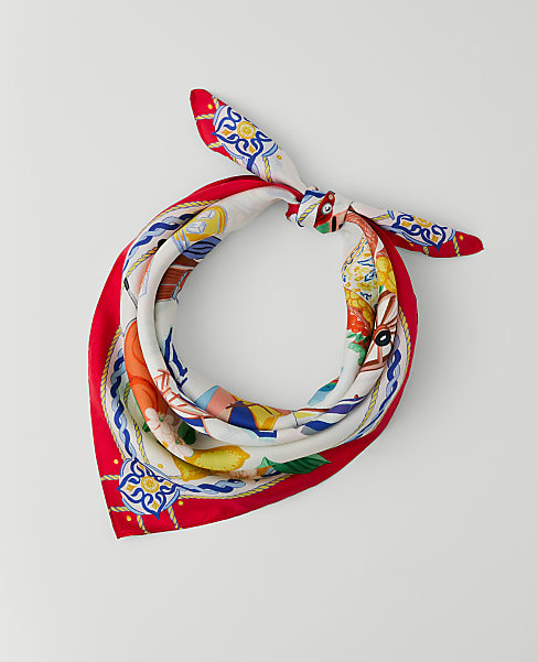 Amalfi Coast Printed Silk Scarf