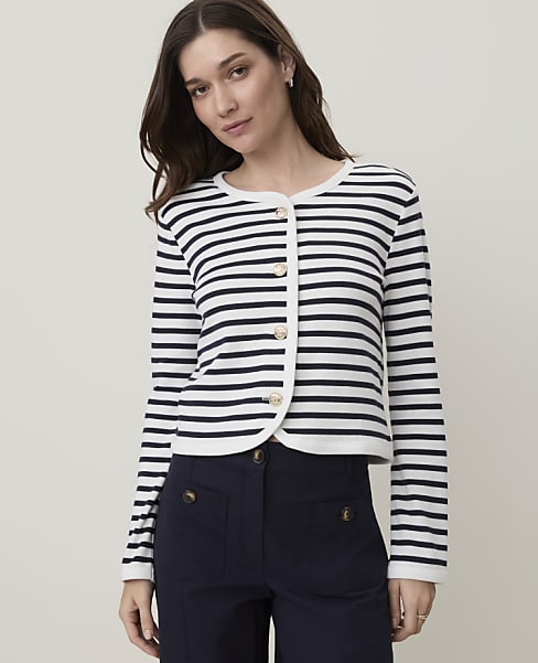 Weekend Striped Knit Cardigan