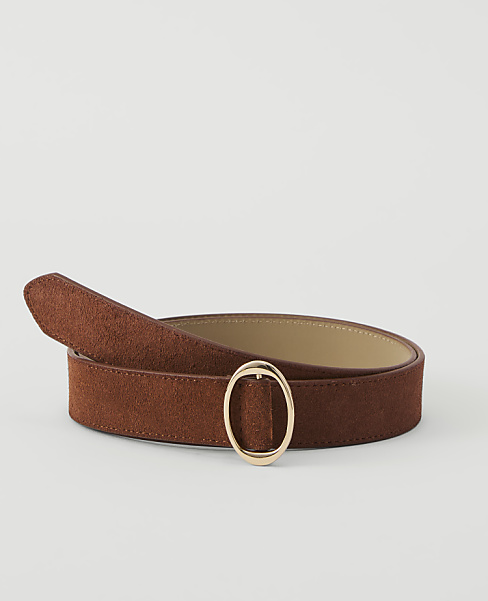 Suede Oval Buckle Belt