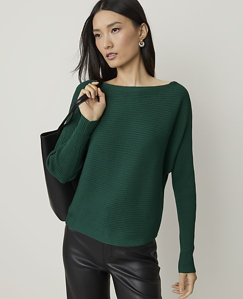 Petite Ribbed Boatneck Sweater