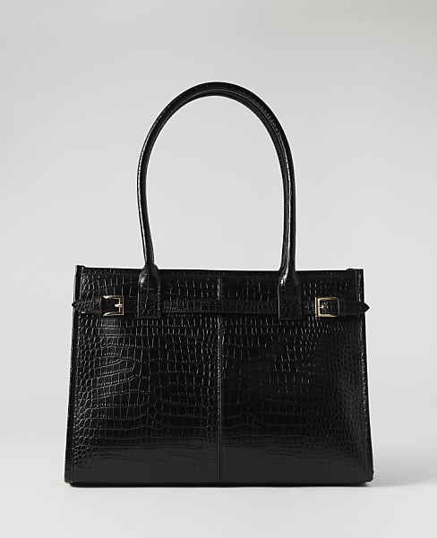 Croco Belted Tote