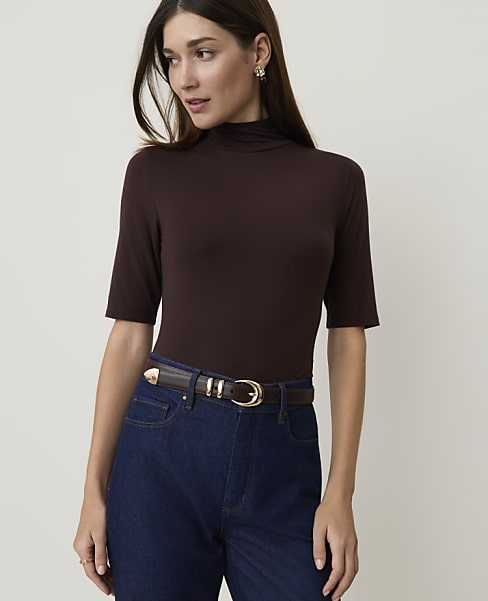 Petite Mock Neck Top