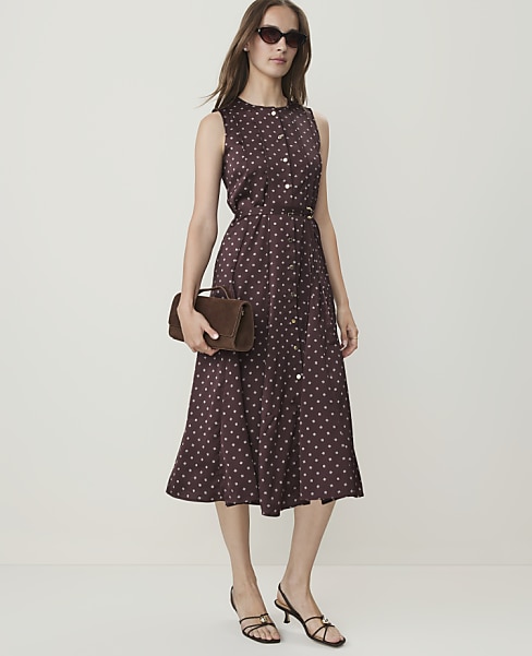 Petite Geo Print Flare Midi Dress