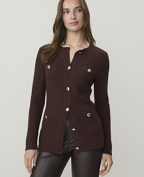 Textured Stitch Sweater Jacket