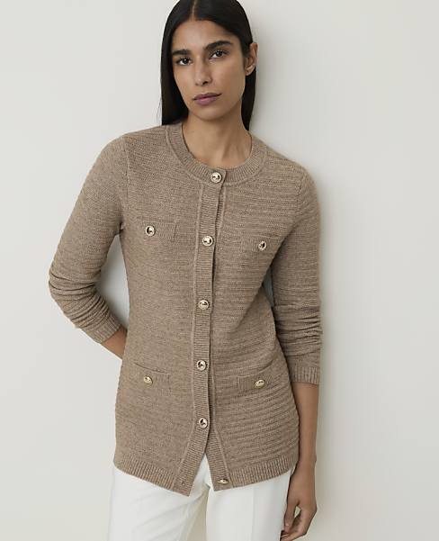 Petite Textured Stitch Sweater Jacket