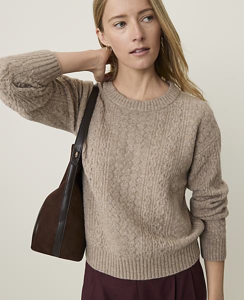 Weekend Mixed Stitch Crew Neck Sweater