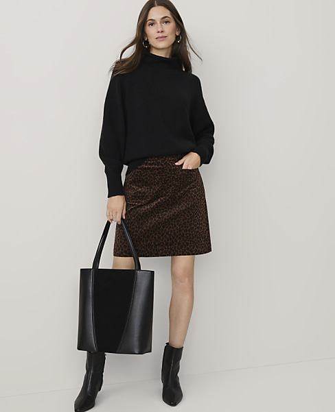 Petite Weekend Animal Print Mini Skirt in Velvet