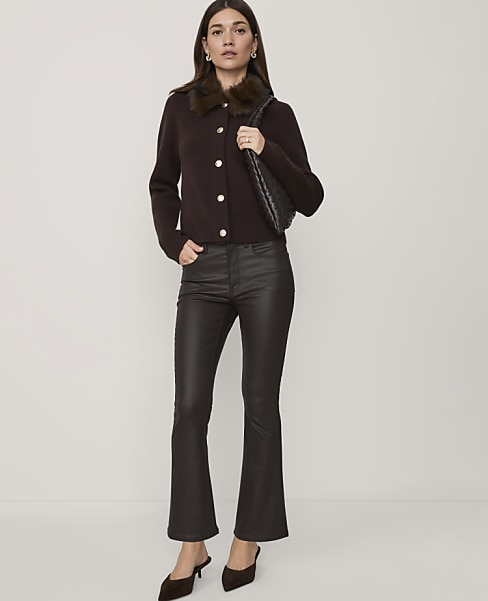 The Cropped Boot Jean in Coated Denim