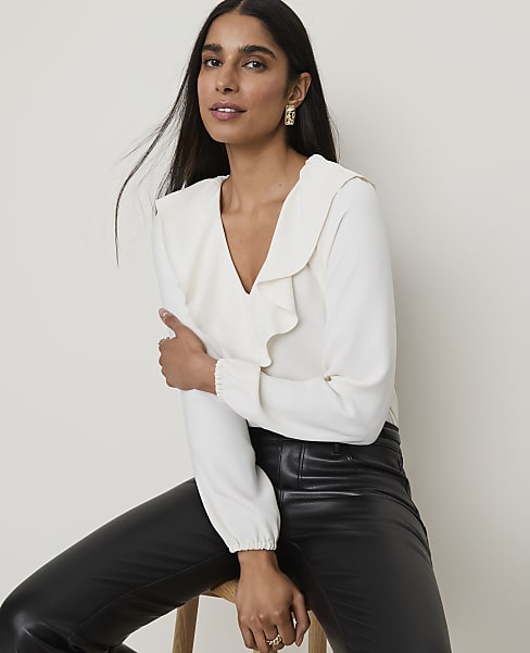 Ruffle Trim Blouse