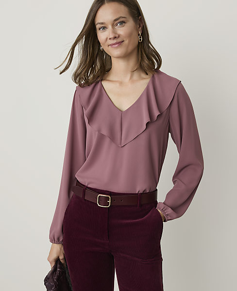 Ruffle Trim Blouse