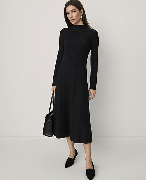 Petite Ribbed Mock Neck Sweater Dress