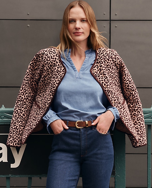 Weekend Animal Print Quilted Jacket