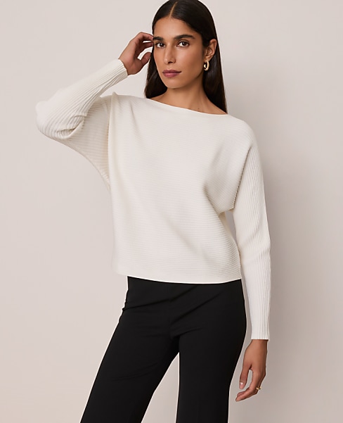 Ribbed Boatneck Sweater