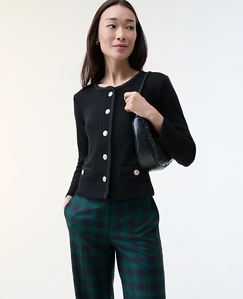 Braid Trim Knit Jacket