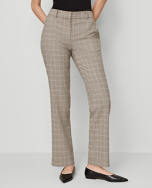 The Petite Straight Pant in Plaid — Curvy Fit