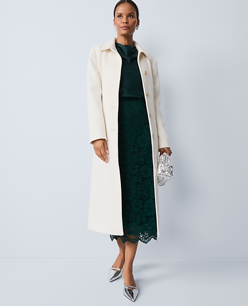 Lace Column Midi Skirt