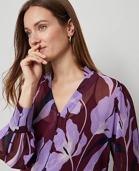 Petite Floral V-Neck Popover