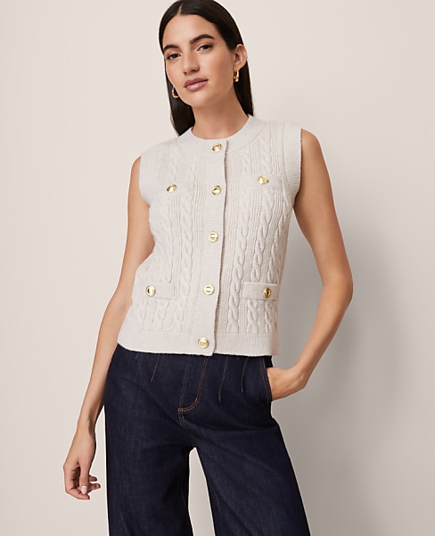 Petite Cable Sweater Vest