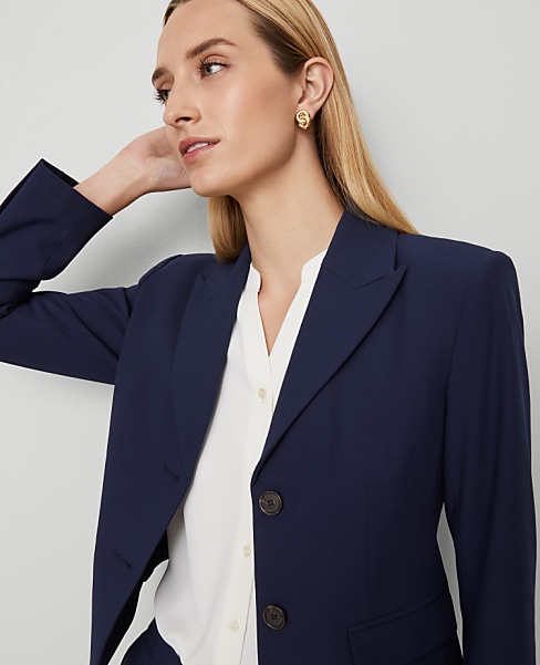 The Petite Shorter Two Button Blazer in Bi-Stretch