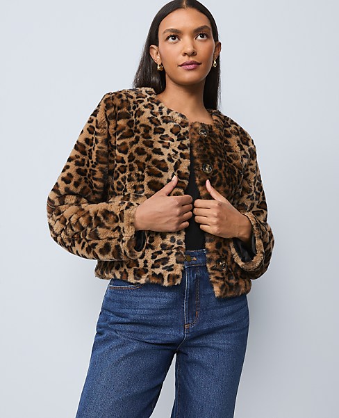 Weekend Faux Fur Animal Print Jacket